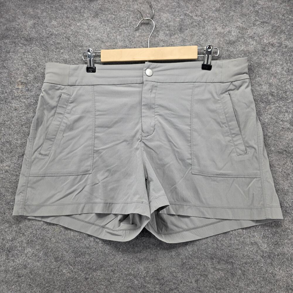 Athleta Shorts Womens 16 Gray Utility Microfiber Nylon Spandex Pockets 3 Inseam